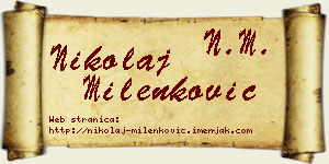 Nikolaj Milenković vizit kartica